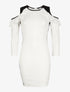 Robe côtés en dentelle - blanc - 1