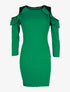 Robe côtés en dentelle - vert - 3