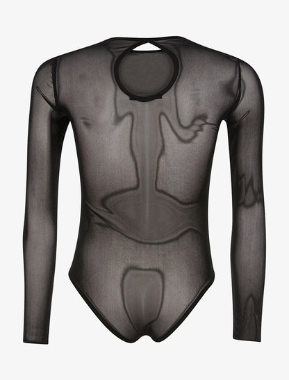 Body transparent à dentelle - noir - 2