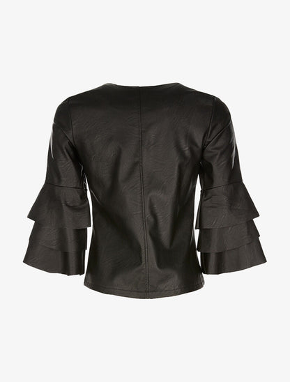 Veste manches volantées - noir - 2
