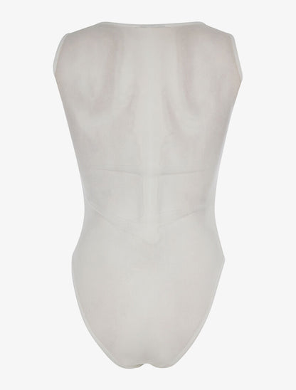 Body transparent buste dentelle - blanc - 2