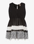 Top voile bas dentelle - noir - 1