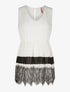 Top voile bas dentelle - blanc - 3