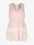 Top voile bas dentelle - rose - 1