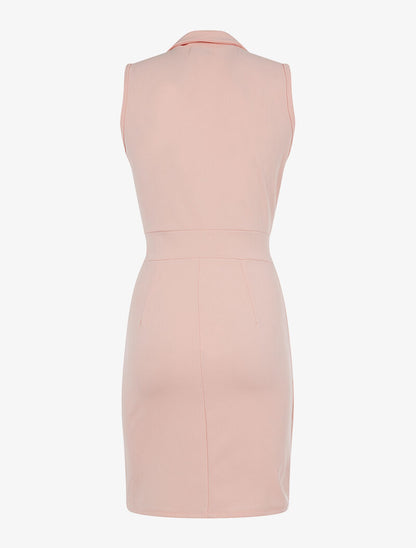 Robe bandes sur les côtés - rose - 2