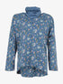 Top ample et foulard - bleu - 1