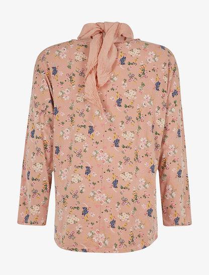 Top ample et foulard - rose - 2