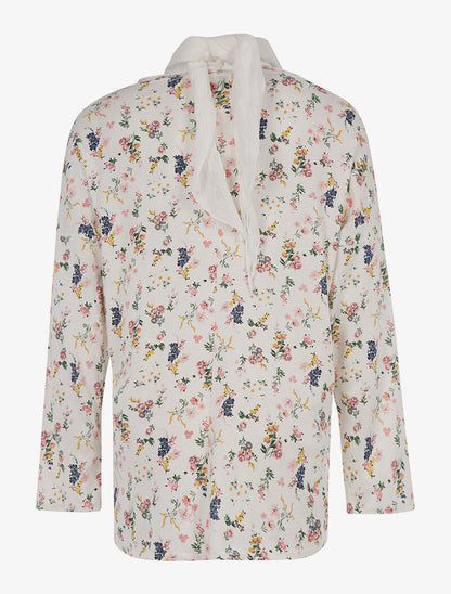 Top ample et foulard - blanc - 2