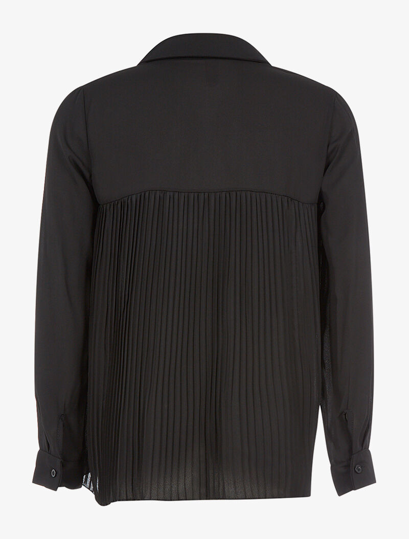 Blouse dos plissé - noir - 2