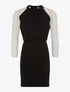 Robe buste ample et bras dentelle - noir/blanc - 1