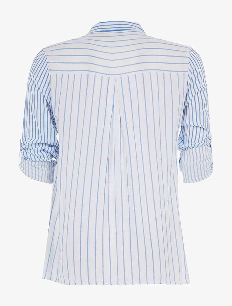 Chemise légère à rayures - bleu - 2