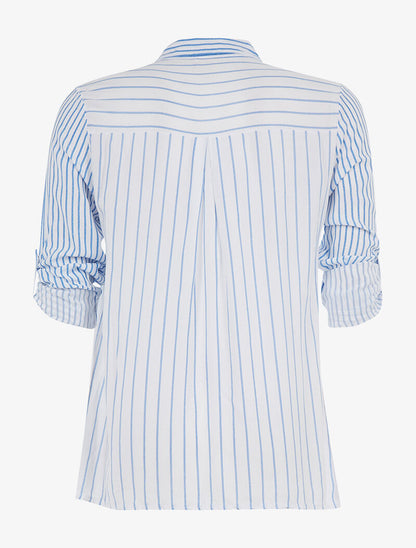 Chemise légère à rayures - bleu - 2