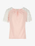 Top manches fleurs en dentelle - rose - 3