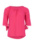 Blouse épaules perlées - fushia - 1