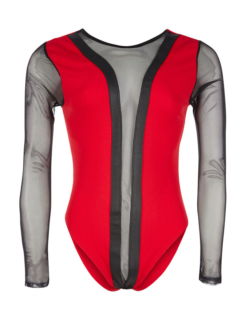 Body ligne transparente - rouge/noir - 3