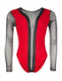 Body ligne transparente - rouge/noir - 3