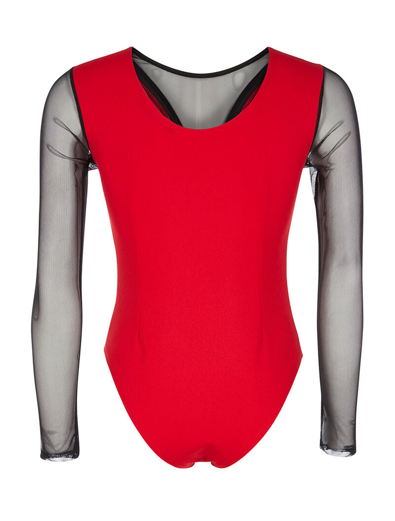Body ligne transparente - rouge/noir - 2