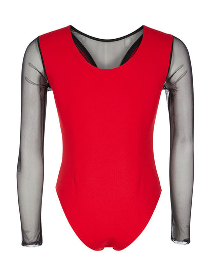 Body ligne transparente - rouge/noir - 2