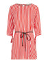 Robe chemise fine à rayures - rouge - 1