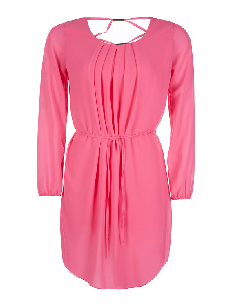 Robe dos lace out bijoux - fushia - 1
