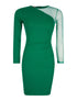 Robe à manche transparente - vert - 1