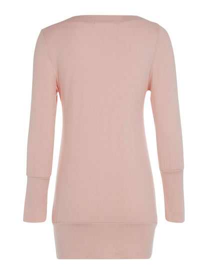 Top long col perlé - rose - 2