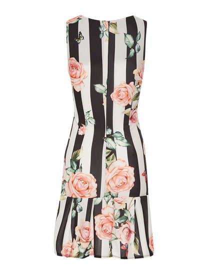 Robe imprimée bas volanté - noir - 2