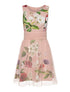 Robe imprimée bas en tulle - rose - 1