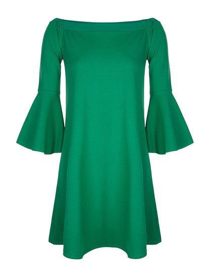 Robe coupe ample épaules nues - vert - 3