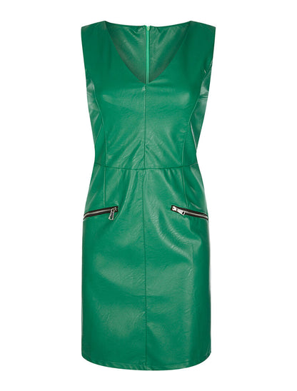 Robe simili à zips - vert - 1