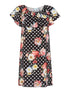 Robe imprimé buste volanté - noir - 1