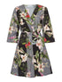 Robe imprimé coeur-croisé - noir/gris - 1