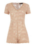 Combishort en dentelle dos transparent - rose - 1