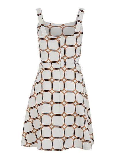 Robe motifs imprimés côtés ouverts - blanc - 3