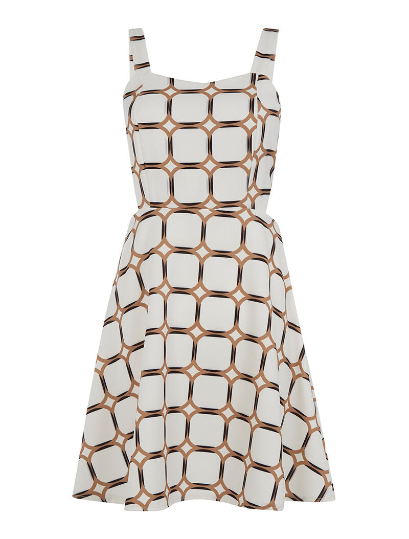 Robe motifs imprimés côtés ouverts - blanc - 2