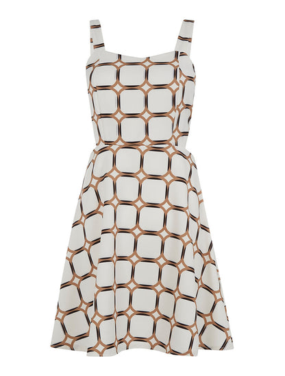 Robe motifs imprimés côtés ouverts - blanc - 2