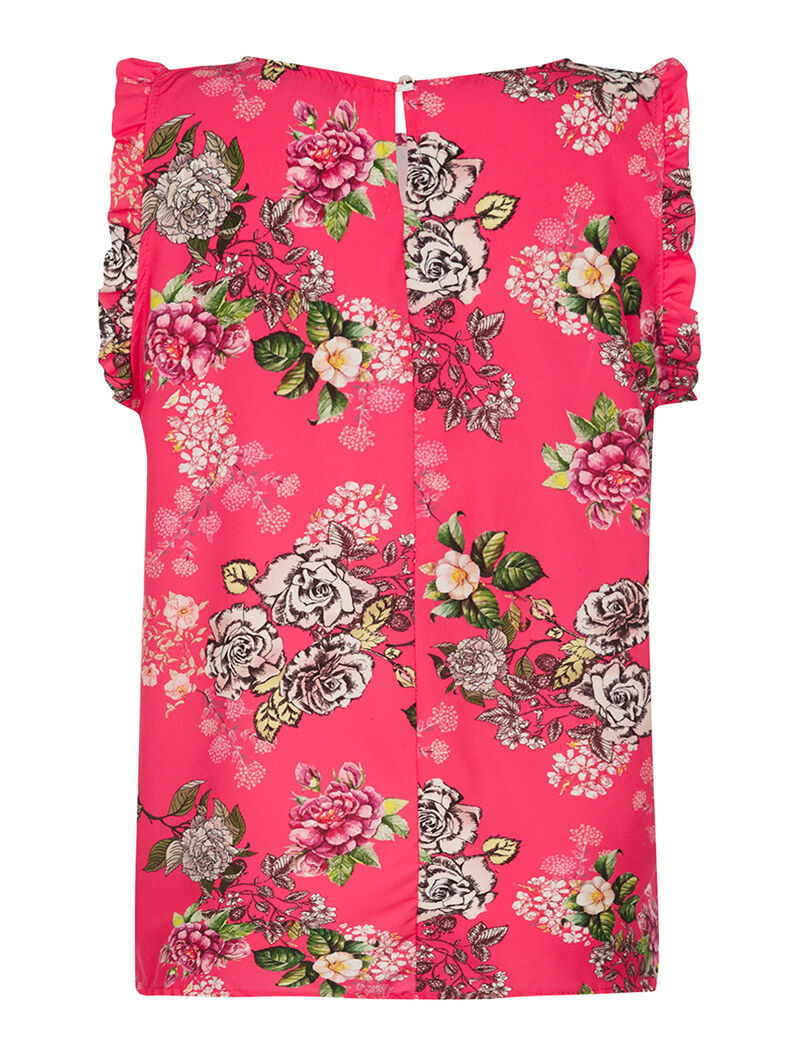 Top satin imprimé - fushia - 2