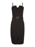 Robe décolleté V coqué - noir - 1