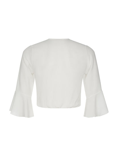 Crop-top coeur-croisé basic - blanc - 2