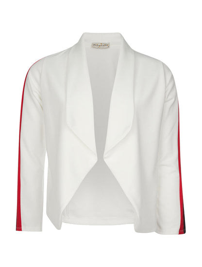 Veste manches à lignes - blanc - 4