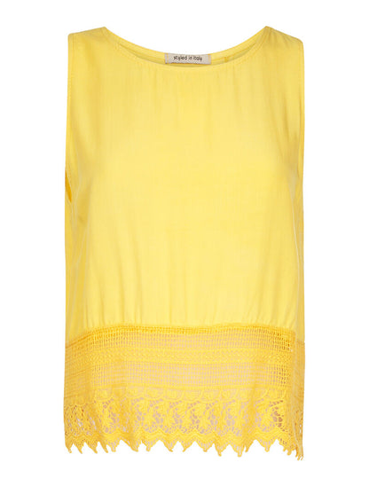 Débardeur uni dos ouvert - jaune - 1