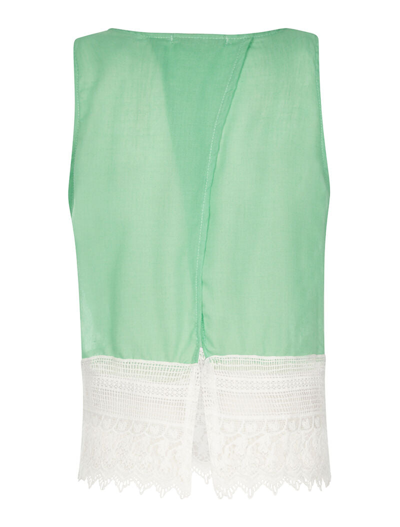 Débardeur dos ouvert à dentelle - vert pomme - 2