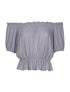 Blouse élastiquée unie - gris - 3