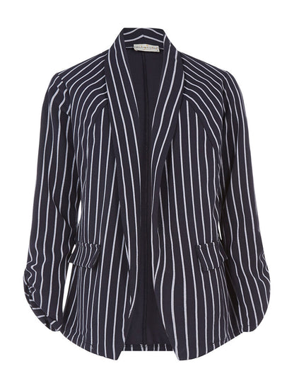 Blazer à lignes - marine - 1