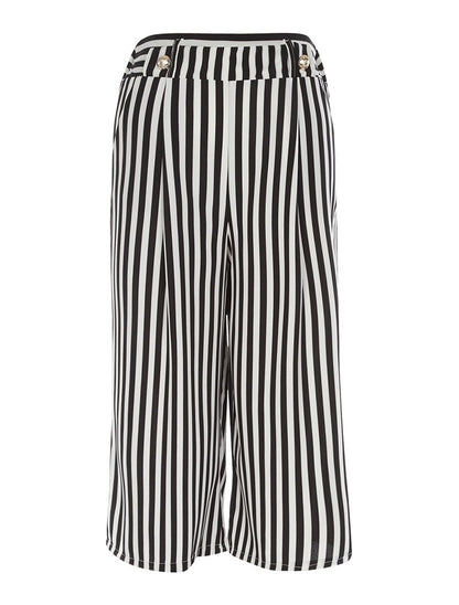 Jupe culotte léger à rayures - noir - 3