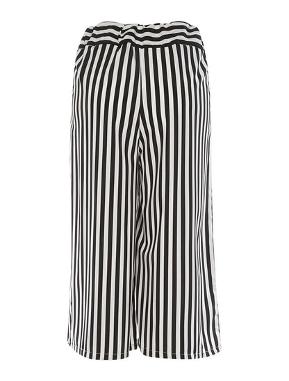Jupe culotte léger à rayures - noir - 2