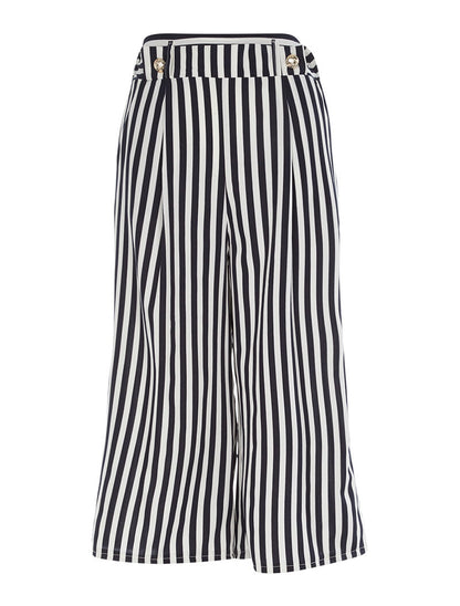 Jupe culotte léger à rayures - marine - 4