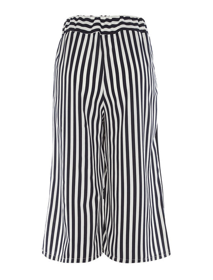 Jupe culotte léger à rayures - marine - 5