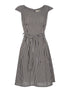 Robe à rayures ceinturée - noir - 1