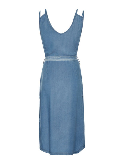 Robe à double bretelles - denim - 3